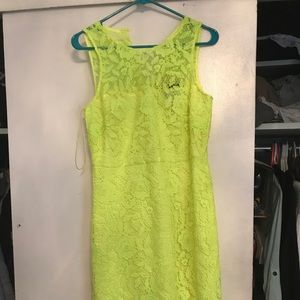 Neon yellow J Crew lace dress size 10